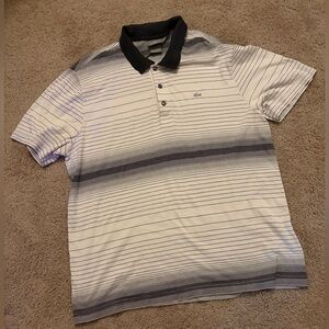 Lacoste Polo with Grey and White Stripes
